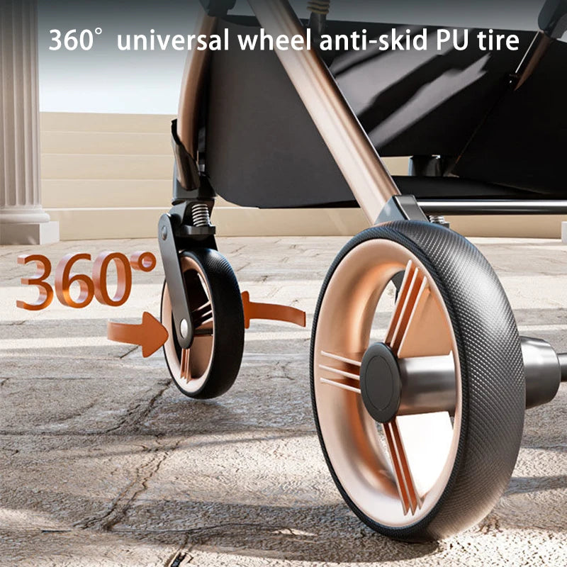 Premium Dog Stroller – Detachable Luxury Pet Carrier with Aluminum Alloy Frame & Dual Brake System