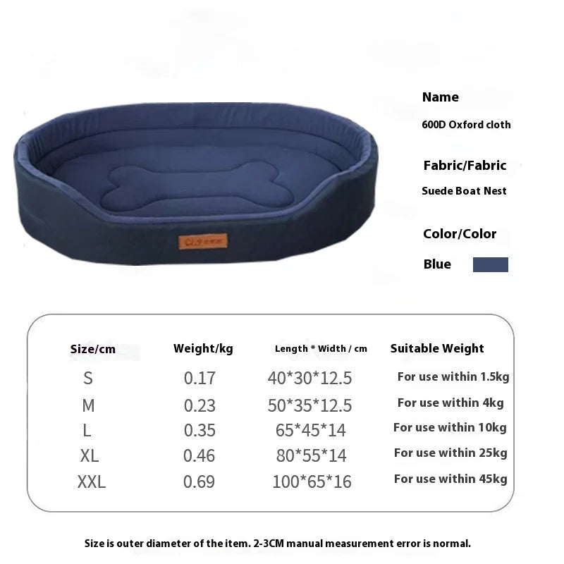 Square Dog Bed for Large Dogs – Waterproof, Anti-Mite, Washable Pet Sofa & Kennel Bed with Inner Pad