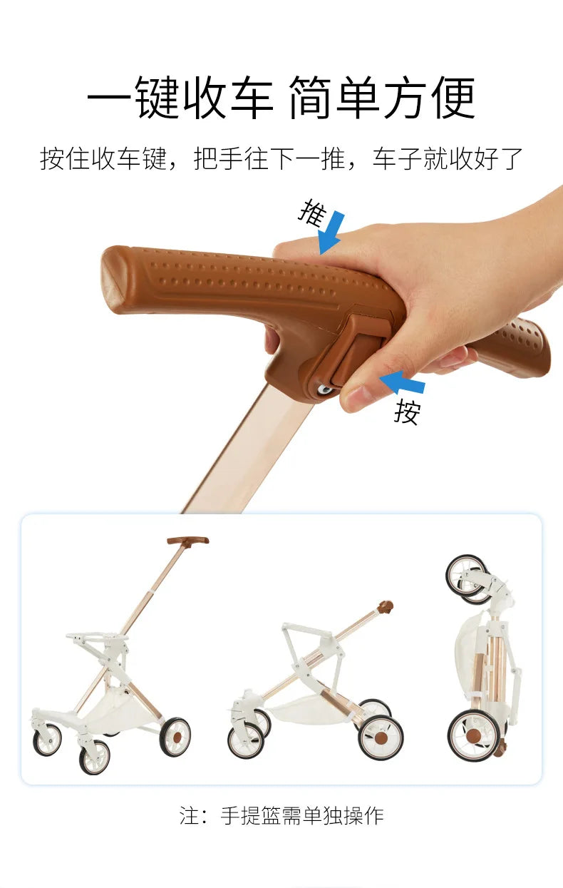 Ultralight Foldable Pet Stroller – 4-Wheel Pet Cart for Cats & Small Dogs up to 15KG