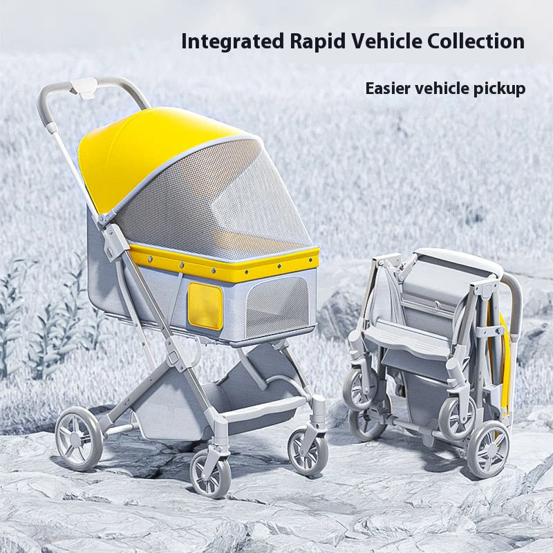 Premium Dog Stroller – Detachable Luxury Pet Carrier with Aluminum Alloy Frame & Dual Brake System