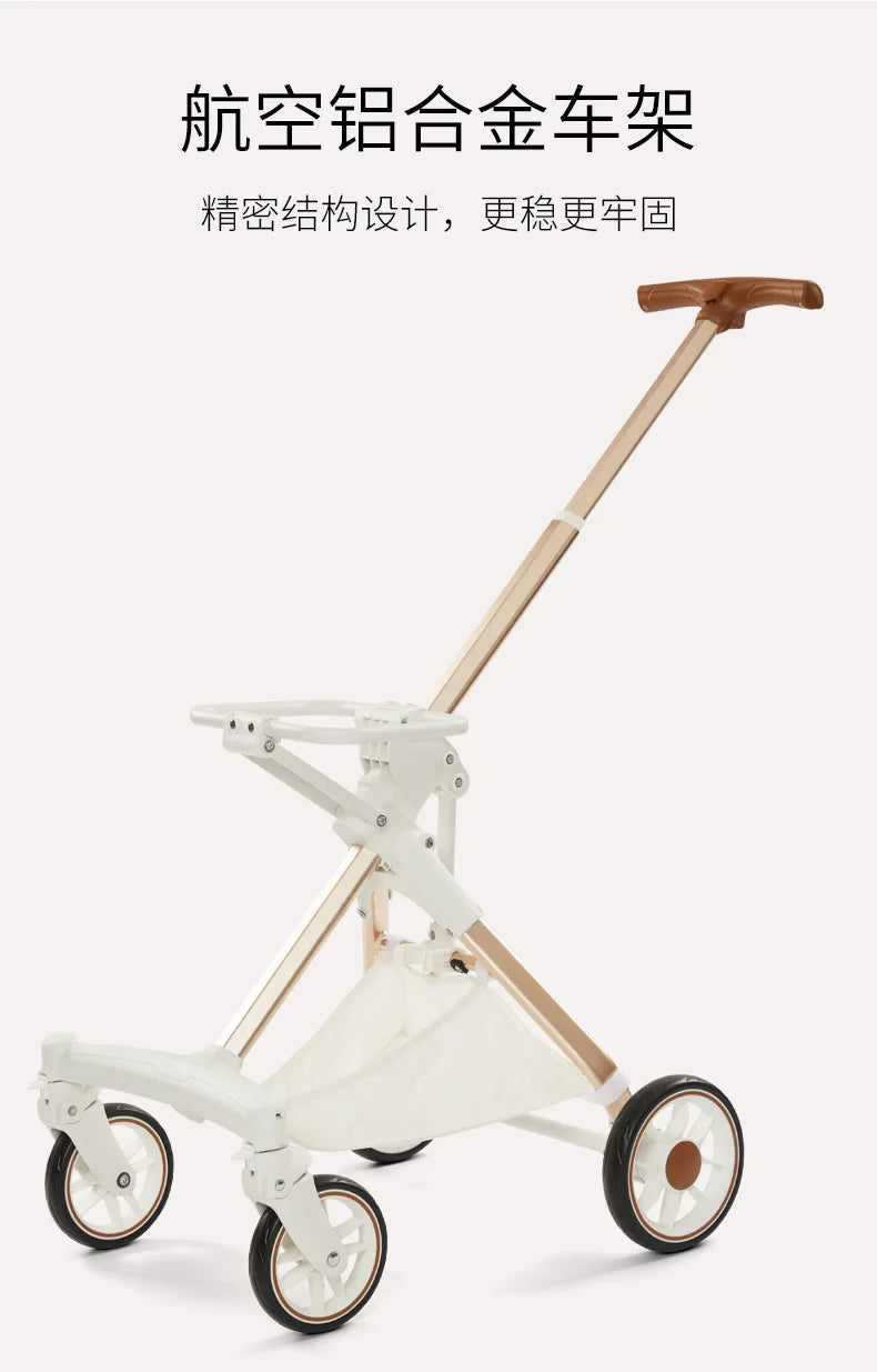 Ultralight Foldable Pet Stroller – 4-Wheel Pet Cart for Cats & Small Dogs up to 15KG