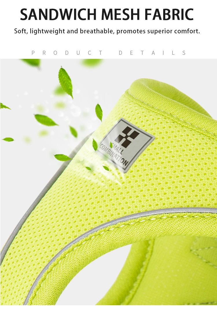 Adjustable Dog Harness & Leash Set – Reflective Vest for Small & Medium Dogs, Puppies & Cats