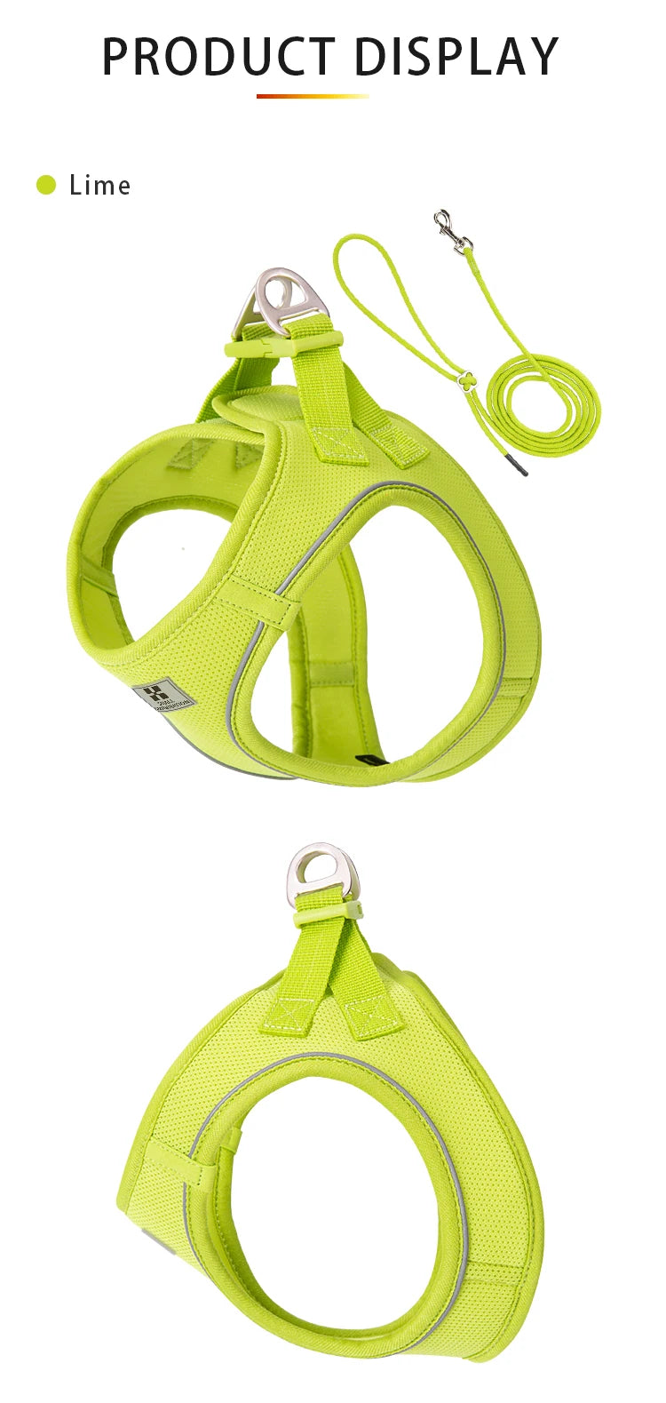Adjustable Dog Harness & Leash Set – Reflective Vest for Small & Medium Dogs, Puppies & Cats