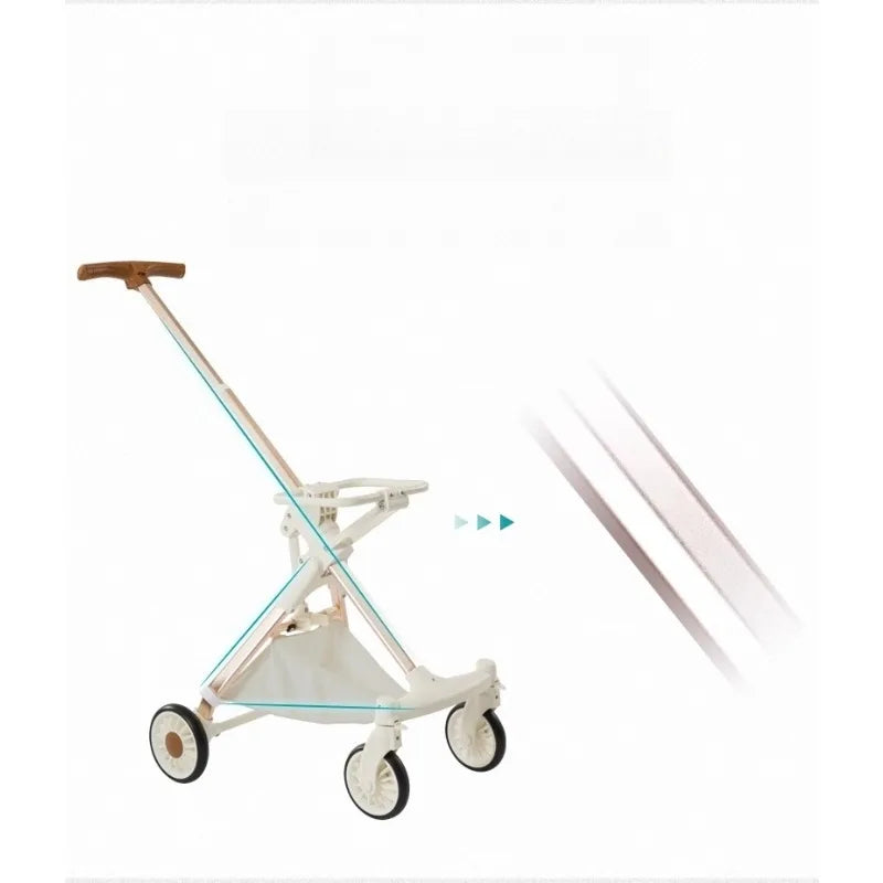 Ultralight Foldable Pet Stroller – 4-Wheel Pet Cart for Cats & Small Dogs up to 15KG