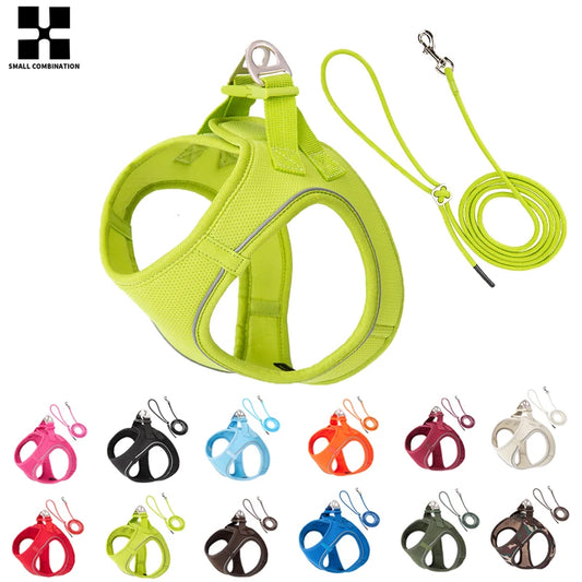 Adjustable Dog Harness & Leash Set – Reflective Vest for Small & Medium Dogs, Puppies & Cats