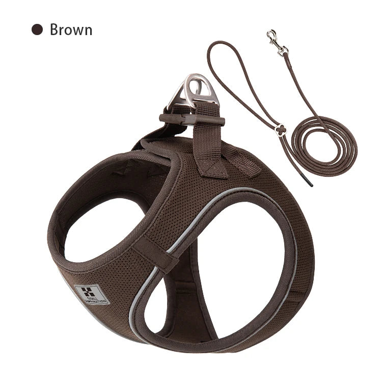 Adjustable Dog Harness & Leash Set – Reflective Vest for Small & Medium Dogs, Puppies & Cats