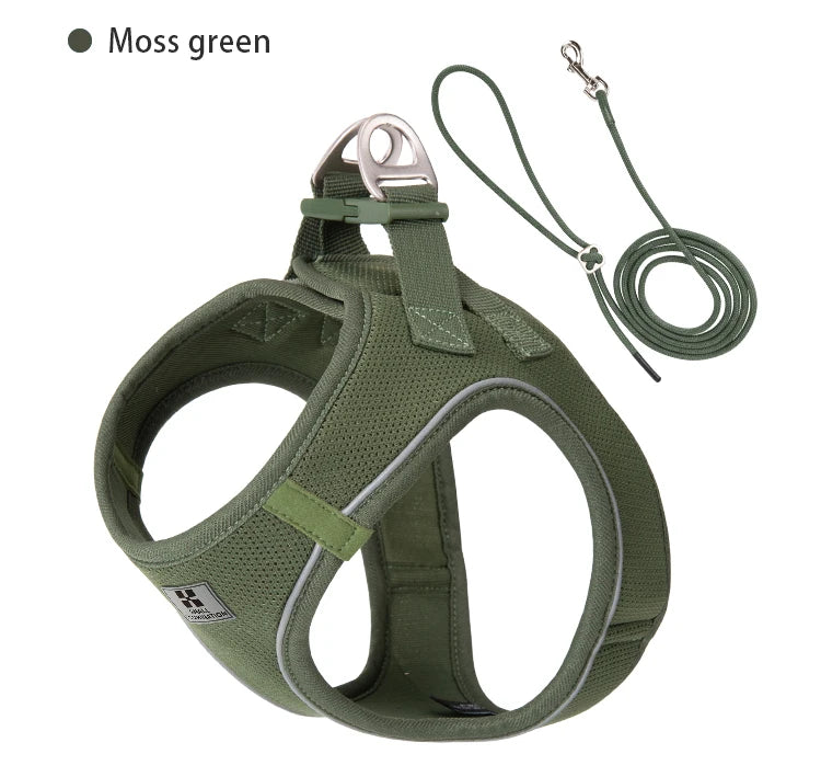 Adjustable Dog Harness & Leash Set – Reflective Vest for Small & Medium Dogs, Puppies & Cats