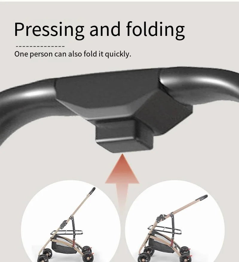 Detachable Pet Outdoor Stroller – Lightweight & Foldable Dog and Cat Cart with Removable Bed and Carry Bag