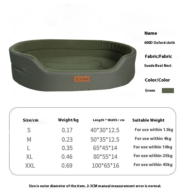 Square Dog Bed for Large Dogs – Waterproof, Anti-Mite, Washable Pet Sofa & Kennel Bed with Inner Pad