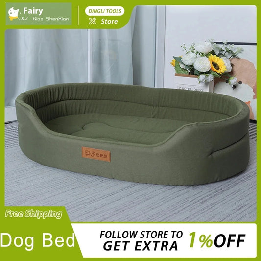Square Dog Bed for Large Dogs – Waterproof, Anti-Mite, Washable Pet Sofa & Kennel Bed with Inner Pad