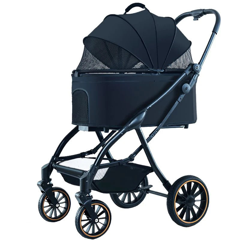 Premium Dog Stroller – Detachable Luxury Pet Carrier with Aluminum Alloy Frame & Dual Brake System