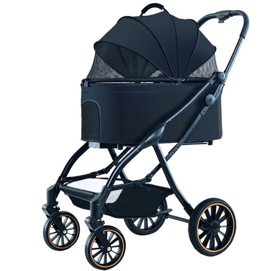 Premium Dog Stroller – Detachable Luxury Pet Carrier with Aluminum Alloy Frame & Dual Brake System