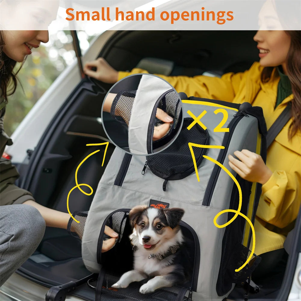 2-in-1 Folding Portable Pet Stroller & Travel Crate – Collapsible Dog Pushchair and Car Seat for Small Dogs & Cats