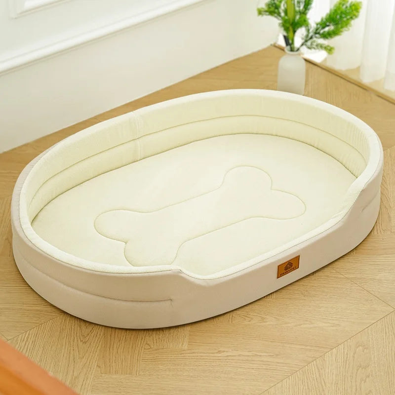 Square Dog Bed for Large Dogs – Waterproof, Anti-Mite, Washable Pet Sofa & Kennel Bed with Inner Pad