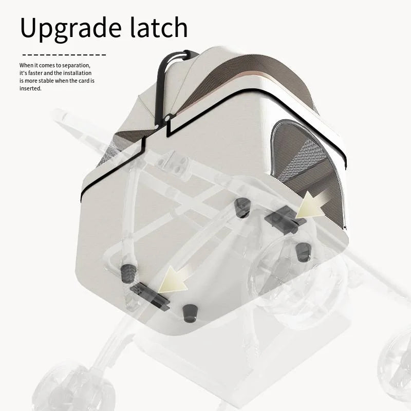 Detachable Pet Outdoor Stroller – Lightweight & Foldable Dog and Cat Cart with Removable Bed and Carry Bag