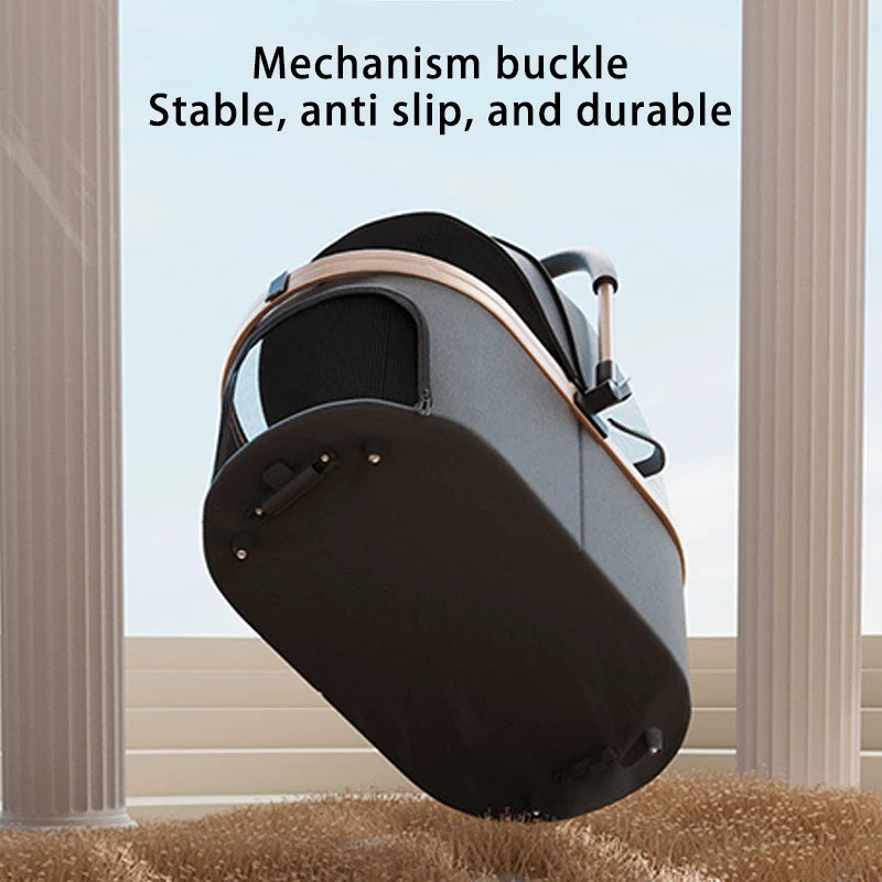 Premium Dog Stroller – Detachable Luxury Pet Carrier with Aluminum Alloy Frame & Dual Brake System