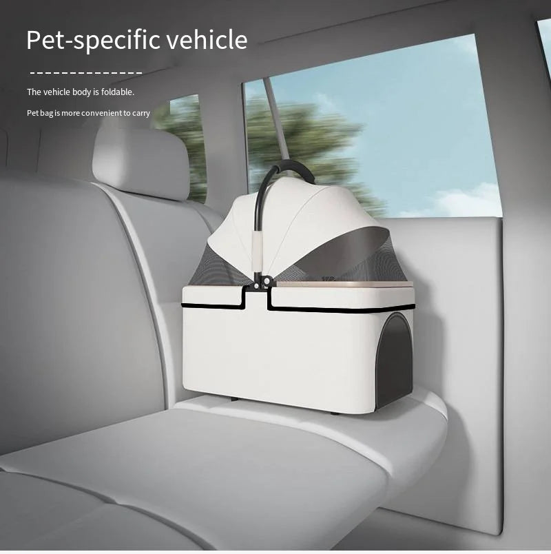 Detachable Pet Outdoor Stroller – Lightweight & Foldable Dog and Cat Cart with Removable Bed and Carry Bag