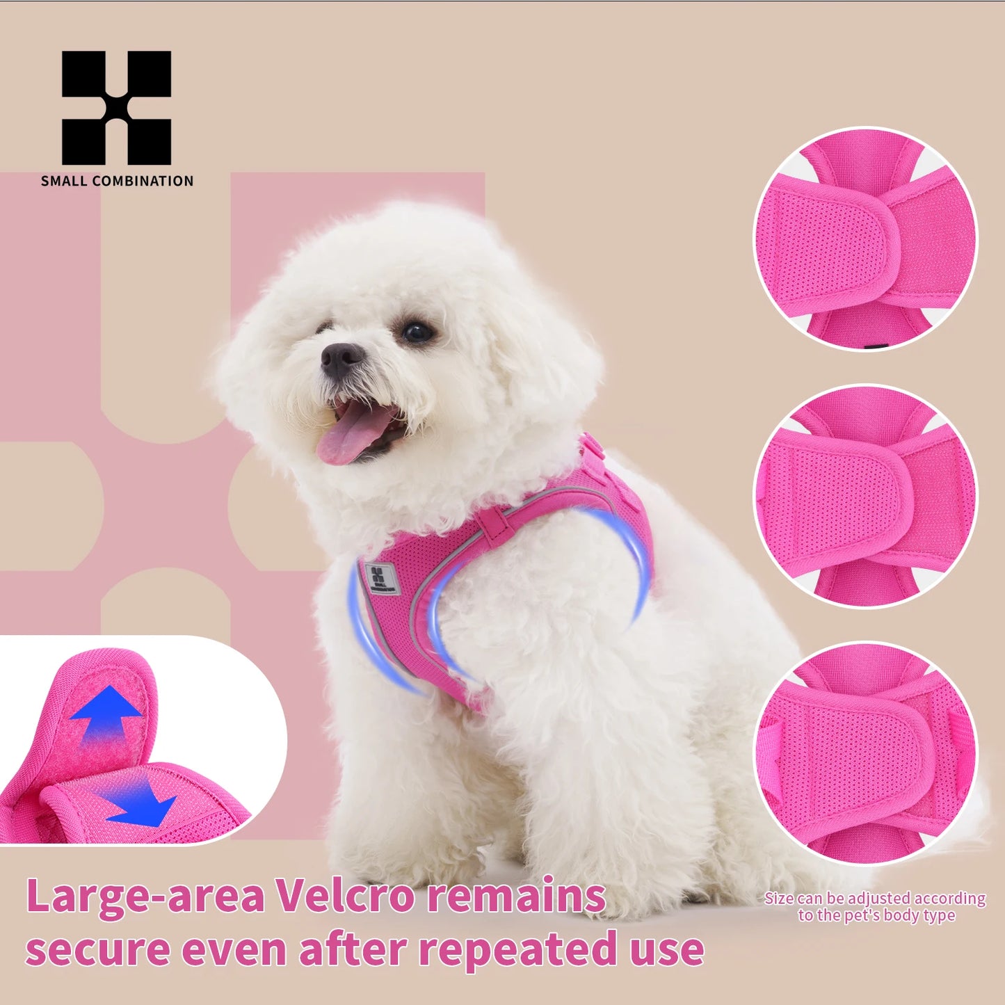 Adjustable Dog Harness & Leash Set – Reflective Vest for Small & Medium Dogs, Puppies & Cats