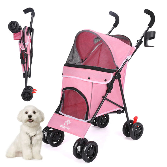 Lightweight Folding Pet Stroller – Breathable Outdoor Travel Pushchair for Small & Medium Dogs and Cats