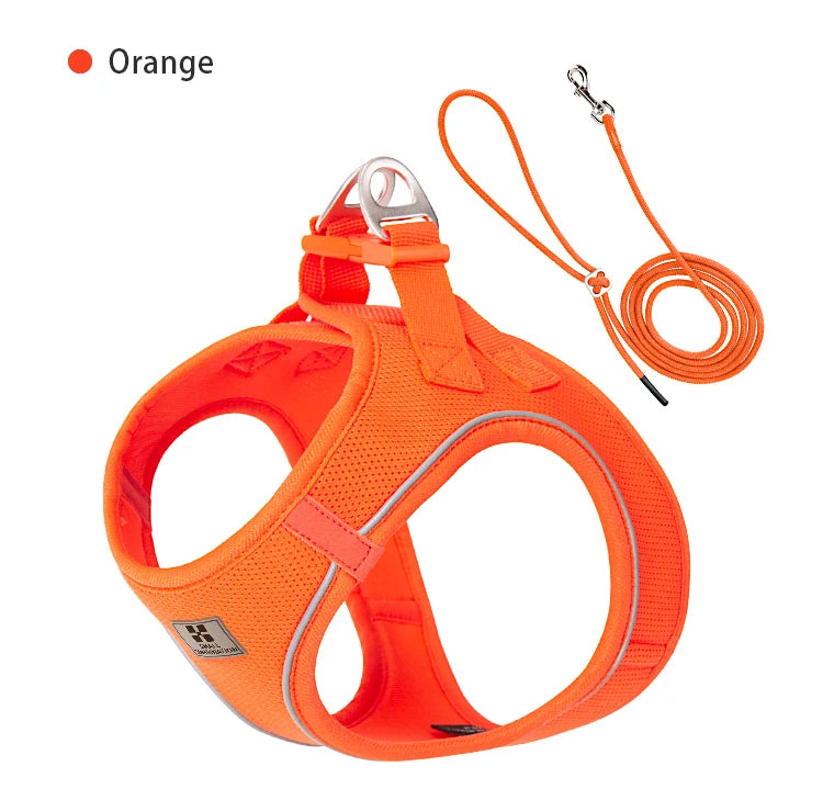 Adjustable Dog Harness & Leash Set – Reflective Vest for Small & Medium Dogs, Puppies & Cats